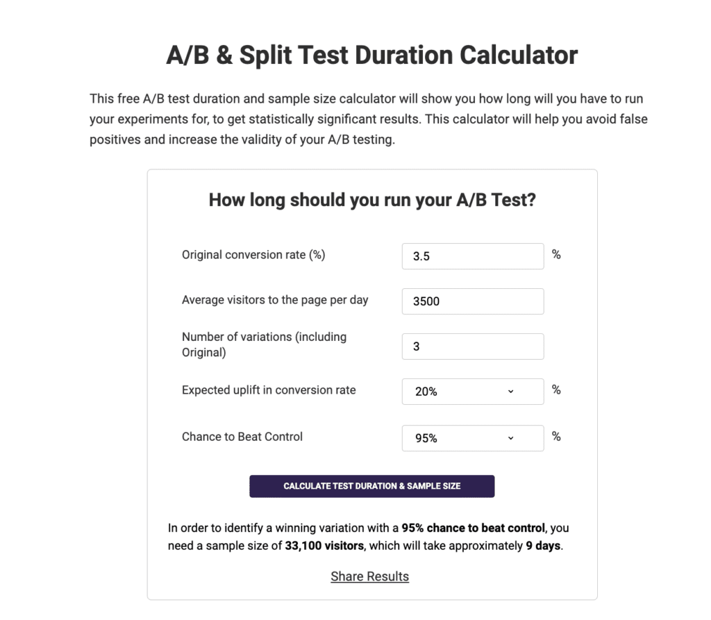 Sample Size Calculator